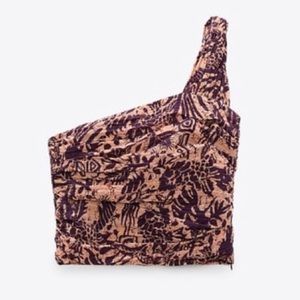 Zara one shoulder zip side top! Size small. Worn once